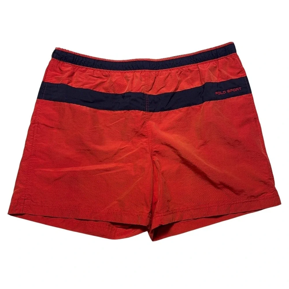 Vintage Polo Sport‎ Ralph Lauren Swim Trunks Mens XL Red Lined Shorts